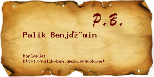 Palik Benjámin névjegykártya